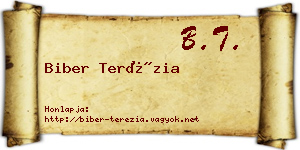 Biber Terézia névjegykártya